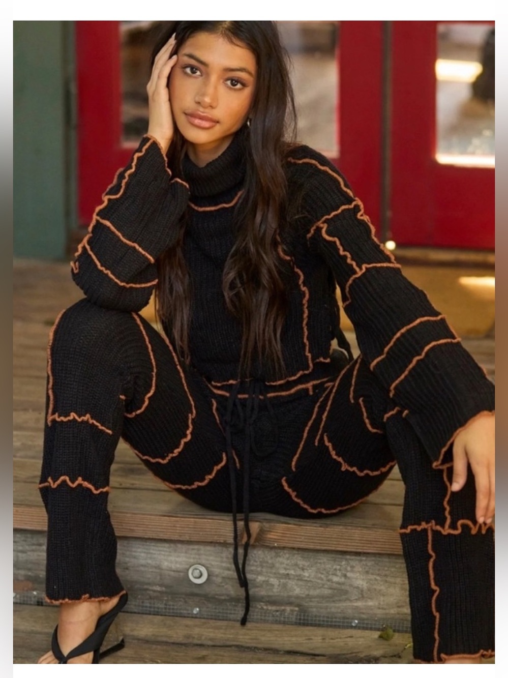 Beach Bunny Ellis crop sweater Knit set NWT